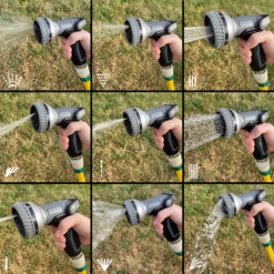 Pistolet D'arrosage Multi Jets 9 Jets Bi Matière Techn'O Fitt Noir Gris -Magasin D'Outils De Jardinage arrosage2