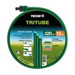 Tuyau Arroseur Souple Tritube Arrosage Brumisateur Irrigation 15m Vert