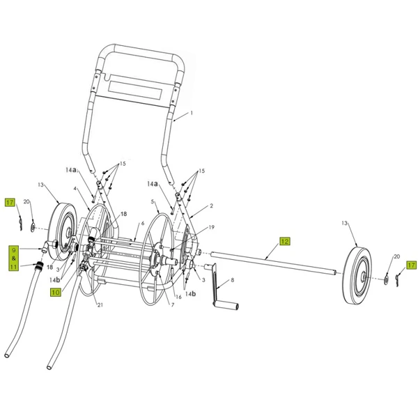 Axe Roues Dévidoir 2 Roues 55 Mètres Edia Diamètre 20 Mm 580 Mm Acier 2 Axe Roues Dévidoir 2 Roues 55 Mètres Edia Diamètre 20 Mm 580 Mm Acier – Image 2