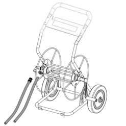 Dévidoir Métallique 2 Roues Pleines Edia Tuyau Arrosage 55m Noir Vert 5 Dévidoir Métallique 2 Roues Pleines Edia Tuyau Arrosage 55m Noir Vert -Magasin D'Outils De Jardinage devidoir edia 2 roues vue eclatee