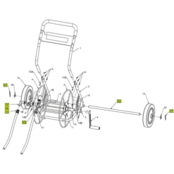 Dévidoir Métallique 2 Roues Pleines Edia Tuyau Arrosage 55m Noir Vert