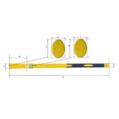 Merlin éclateur Pour Fendre Bûches - Perrin - Lame Acier - Manche Composite 90 Cm -Magasin D'Outils De Jardinage dimensions manche
