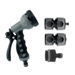 Ensemble Universel Arrosage Pistolet Raccords 13-19 Mm Bi-matière Noir