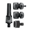 Ensemble 5 Pièces Arrosage Lance Raccords 15mm Plastique Bi-matière Noir