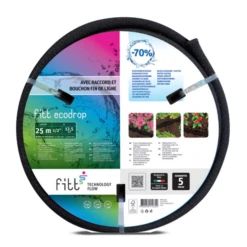 Tuyau Poreux 13x16 Mm Arrosage GAG Enterré Avec Raccords 25m Noir