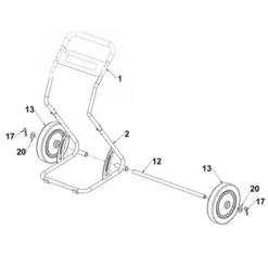 Axe Roues Dévidoir 2 Roues 55 Mètres Edia Diamètre 20 Mm 580 Mm Acier