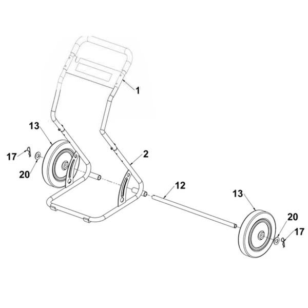 Axe Roues Dévidoir 2 Roues 55 Mètres Edia Diamètre 20 Mm 580 Mm Acier 1 Axe Roues Dévidoir 2 Roues 55 Mètres Edia Diamètre 20 Mm 580 Mm Acier