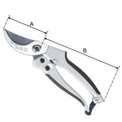 Sécateur Lame Acier Courbe 6,5 Cm Perrin Coupe 15 Mm Corps Aluminium