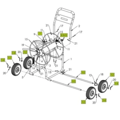 Magasin D'Outils De Jardinage 24 Axe Roues Dévidoir 2 Roues Edia Diamètre 20 Mm Longueur 710 Mm Acier